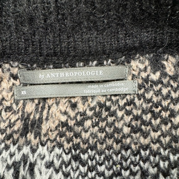 NWT ANTHROPOLOGIE Textured V-Neck Sweater Black XS - Picture 10 of 12